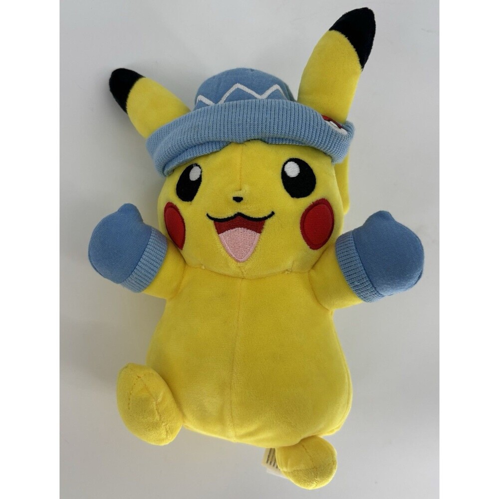 Pokemon Pikachu Winter Hat Mittens Plush 10” Jazwares 2022 Soft Stuffed Toy